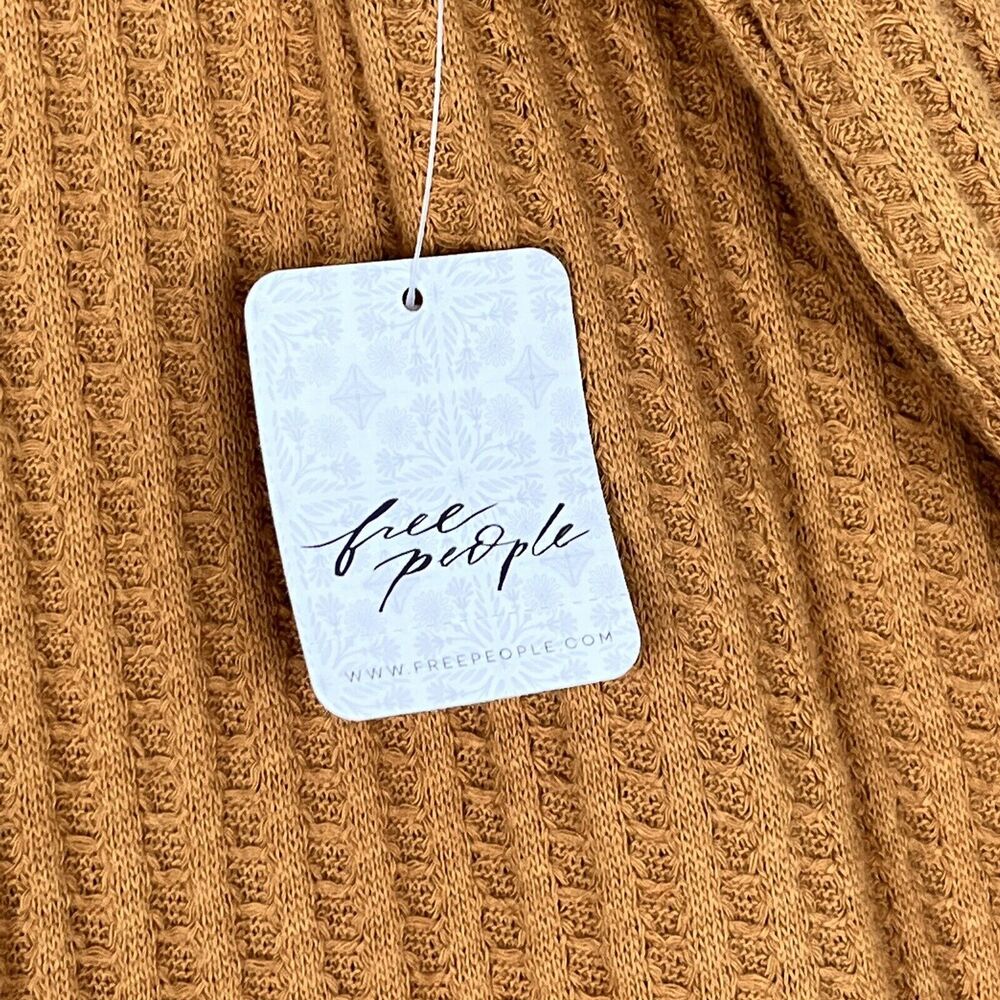 Free People Juicy Long Sleeves Top Sz S Canyon Moon Split Back Oversized Tunic - Picture 5 of 9
